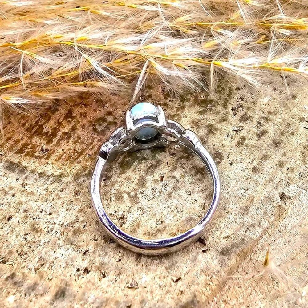 Nature Larimar Stone Adjustable Ring - image 6